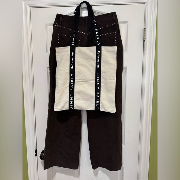 Reformation Veda Kennedy Studded Suede Leather Pant NWT - Picture 6 of 6